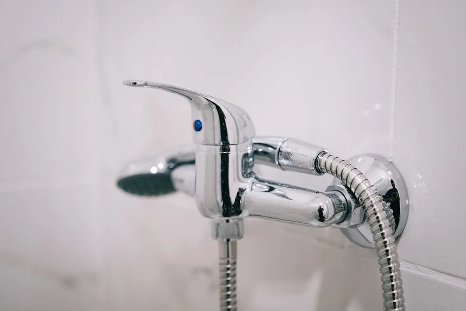 Chrome shower faucet