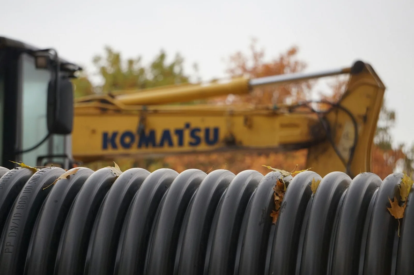 Septic installation equipment on site